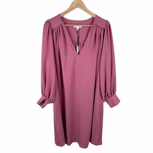 Prologue Pink Balloon Long Sleeve V-Neck Dress S